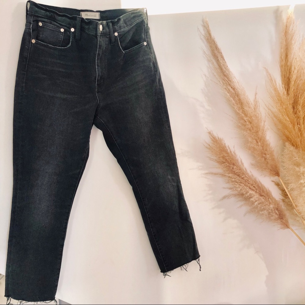 MADEWELL High Rise Slim Boy Jean Black Straight 28
